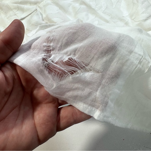 Rumer White Giselle Semi Sheer Cotton Jacquard Cut Out V-Neck Mini Dress NWT L - Picture 13 of 16